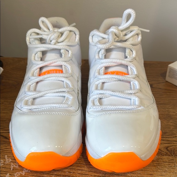 Kids White and Orange Sneakers